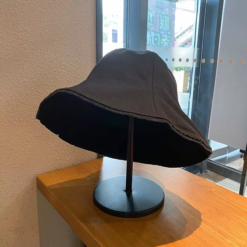 Fashion Panama Bucket Hat Women Summer Bucket Cap Female Wavy Cool Fishing Hats Sun Summer Sunscreen Fisherman Hip Hop Caps Gift