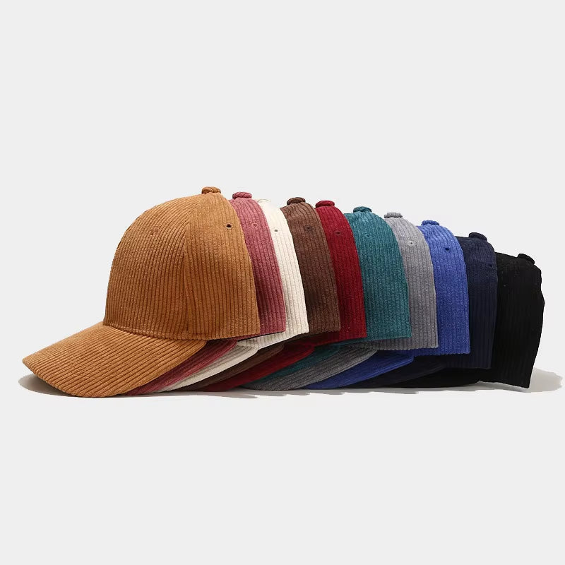 Spring Autumn Corduroy Baseball Cap Unisex Vintage Baseball Hat for Women Men Cap Outdoor Adjustable Hip Hop Sports Baseball Cap