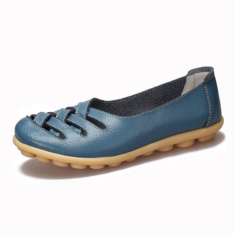 Genuine Leather Women'S Shoes Flats Loafers Ladies Shoes Slip on Women'S Loafers Femme Moccasins Female Ballet Tenis Feminino