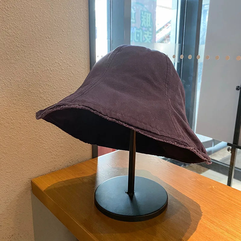 Fashion Panama Bucket Hat Women Summer Bucket Cap Female Wavy Cool Fishing Hats Sun Summer Sunscreen Fisherman Hip Hop Caps Gift