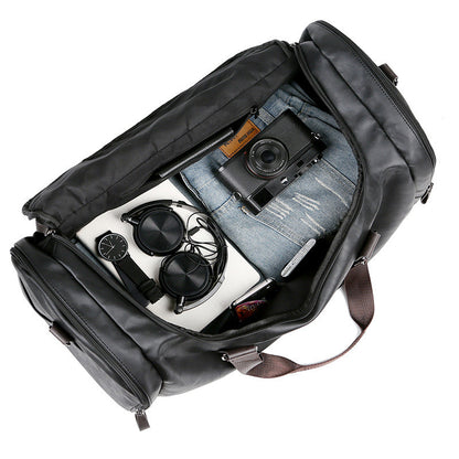 Pu Leather Large Capacity Travel Bag Men'S Business Travel Duffel Bag
