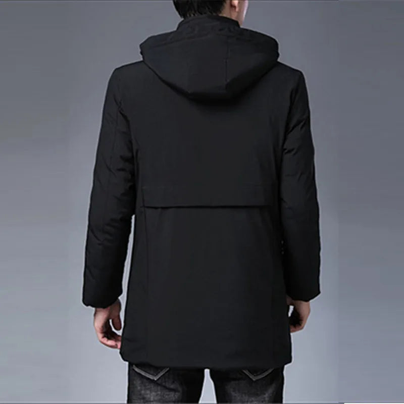 Mens Parkas Winter Warm Jacket Coats Men Fashion Casual Mens Winter Jackets and Coats Fleece Parkas Collar Detachable Clothes