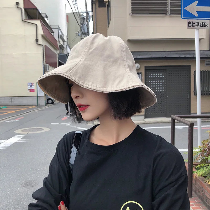 Fashion Panama Bucket Hat Women Summer Bucket Cap Female Wavy Cool Fishing Hats Sun Summer Sunscreen Fisherman Hip Hop Caps Gift