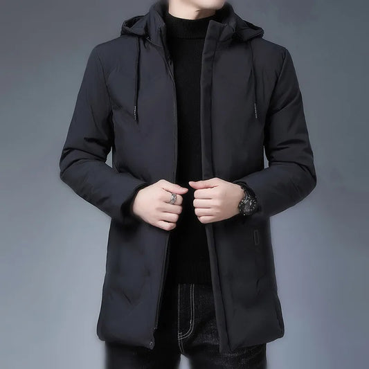 Mens Parkas Winter Warm Jacket Coats Men Fashion Casual Mens Winter Jackets and Coats Fleece Parkas Collar Detachable Clothes
