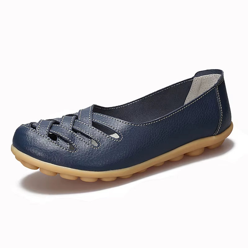 Genuine Leather Women'S Shoes Flats Loafers Ladies Shoes Slip on Women'S Loafers Femme Moccasins Female Ballet Tenis Feminino