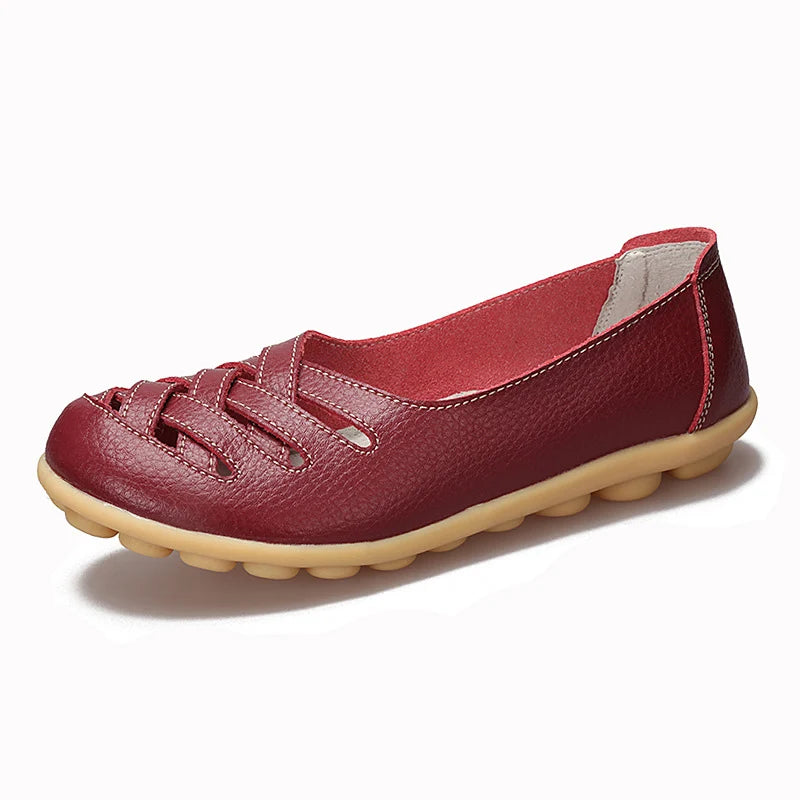 Genuine Leather Women'S Shoes Flats Loafers Ladies Shoes Slip on Women'S Loafers Femme Moccasins Female Ballet Tenis Feminino