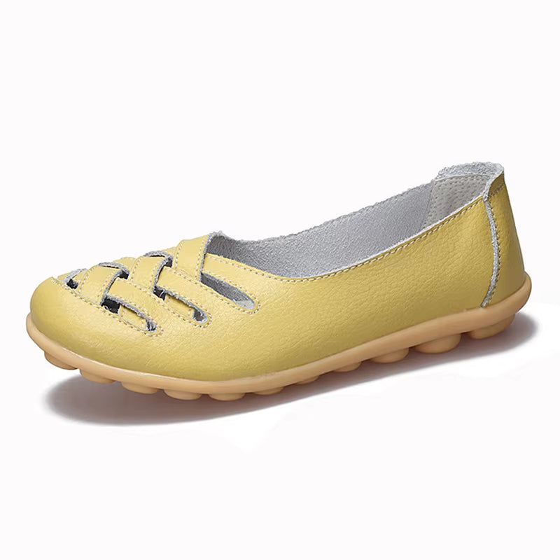 Genuine Leather Women'S Shoes Flats Loafers Ladies Shoes Slip on Women'S Loafers Femme Moccasins Female Ballet Tenis Feminino
