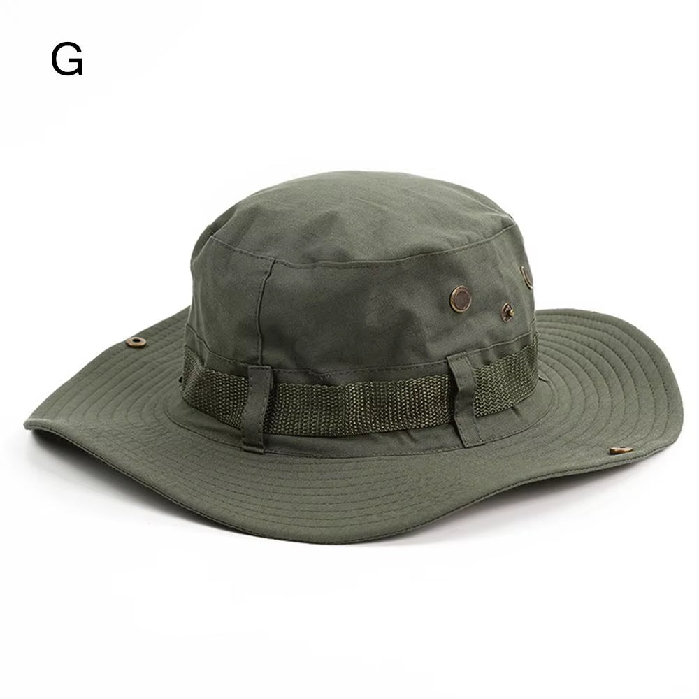 Men & Women Sun Hat Wide Brim Breathable Fishing Cap Men'S Bucket Hats Hiking Jungle Hat Summer Outdoor Camo Caps