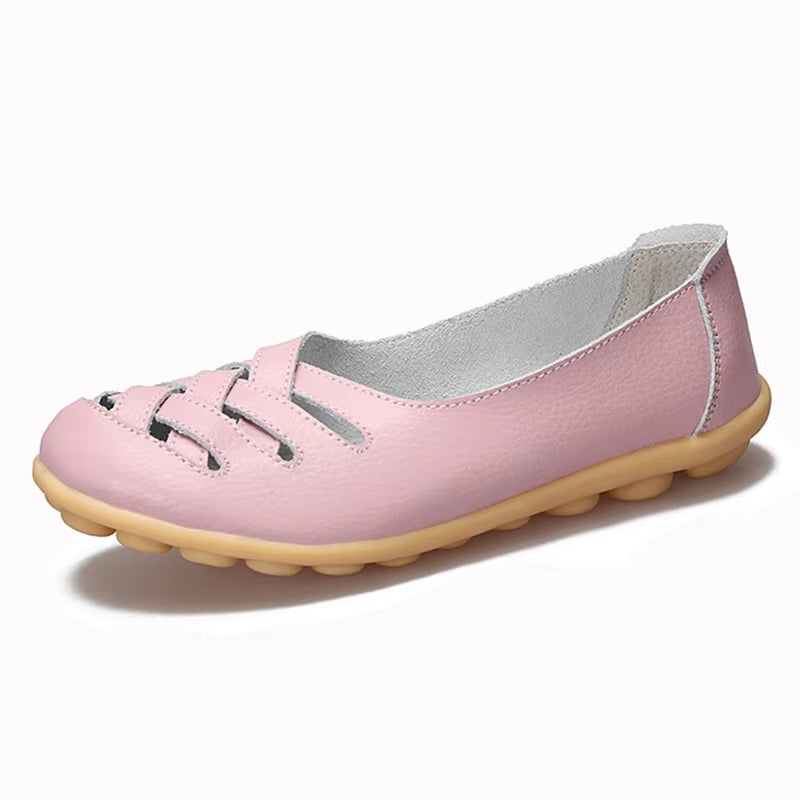 Genuine Leather Women'S Shoes Flats Loafers Ladies Shoes Slip on Women'S Loafers Femme Moccasins Female Ballet Tenis Feminino