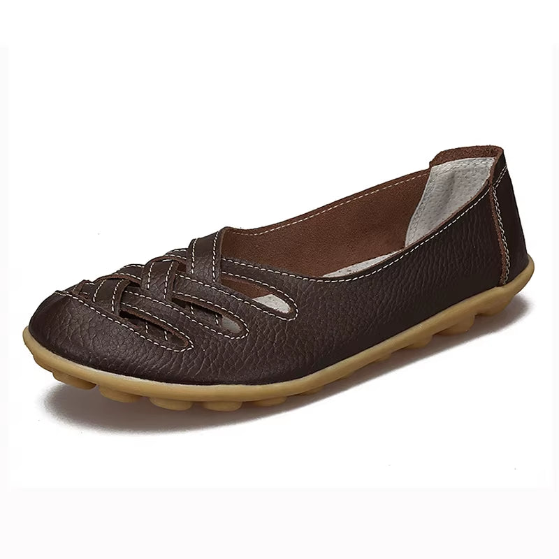 Genuine Leather Women'S Shoes Flats Loafers Ladies Shoes Slip on Women'S Loafers Femme Moccasins Female Ballet Tenis Feminino