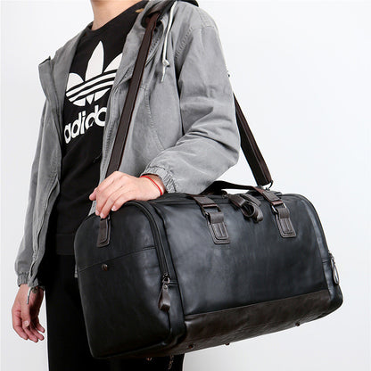Pu Leather Large Capacity Travel Bag Men'S Business Travel Duffel Bag