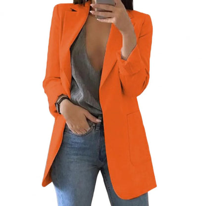 Women’S Blazer – Tailored Fit – Longline Cut – Notched Lapel – Formal Smart Style