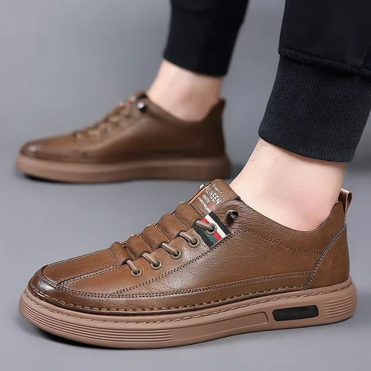 Brand Men'S Casual New Leather Shoes for Men Non-Slip Sports Shoes Fashion Comfortable Sneakers Male Flat Slip-On Casual Shoes