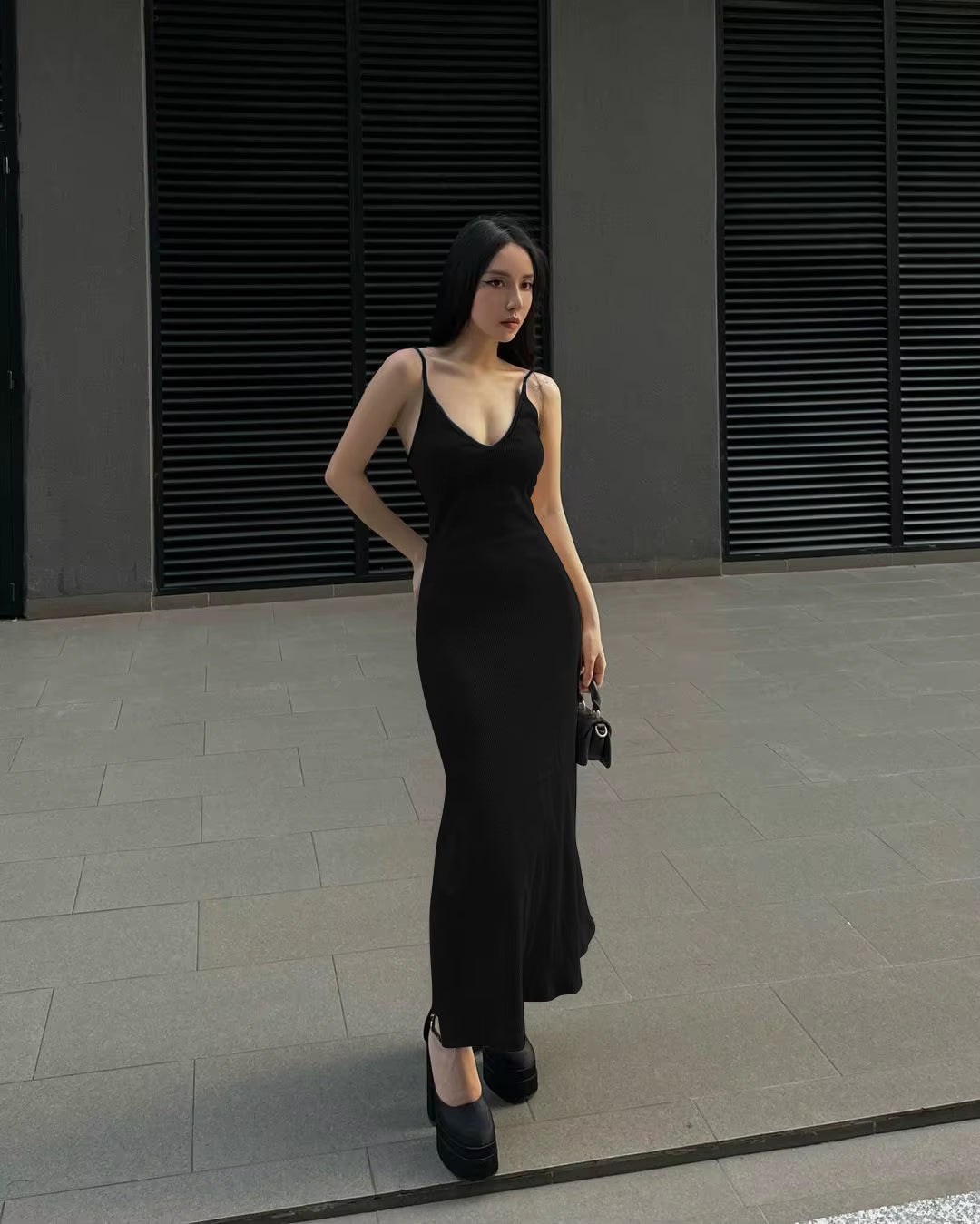 Ribbed Sleeveless Cami Maxi Dress Solid Sexy Elegant Long Dress Women’S Party Clubwear Autumn Winter Outfit