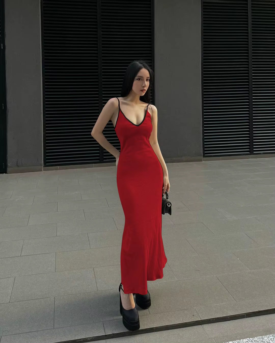Ribbed Sleeveless Cami Maxi Dress Solid Sexy Elegant Long Dress Women’S Party Clubwear Autumn Winter Outfit