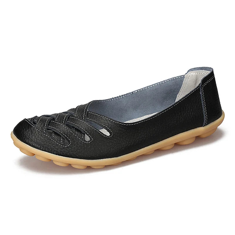 Genuine Leather Women'S Shoes Flats Loafers Ladies Shoes Slip on Women'S Loafers Femme Moccasins Female Ballet Tenis Feminino