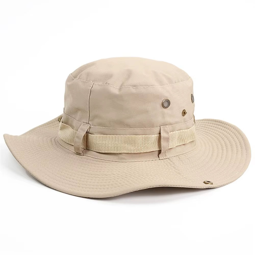 Men & Women Sun Hat Wide Brim Breathable Fishing Cap Men'S Bucket Hats Hiking Jungle Hat Summer Outdoor Camo Caps