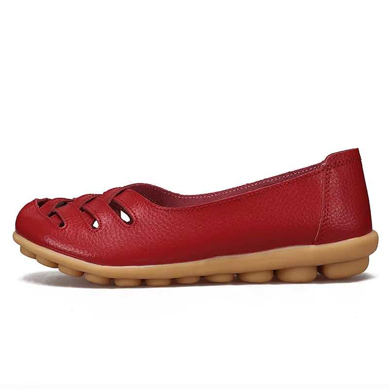 Genuine Leather Women'S Shoes Flats Loafers Ladies Shoes Slip on Women'S Loafers Femme Moccasins Female Ballet Tenis Feminino