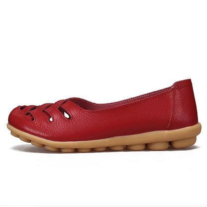 Genuine Leather Women'S Shoes Flats Loafers Ladies Shoes Slip on Women'S Loafers Femme Moccasins Female Ballet Tenis Feminino