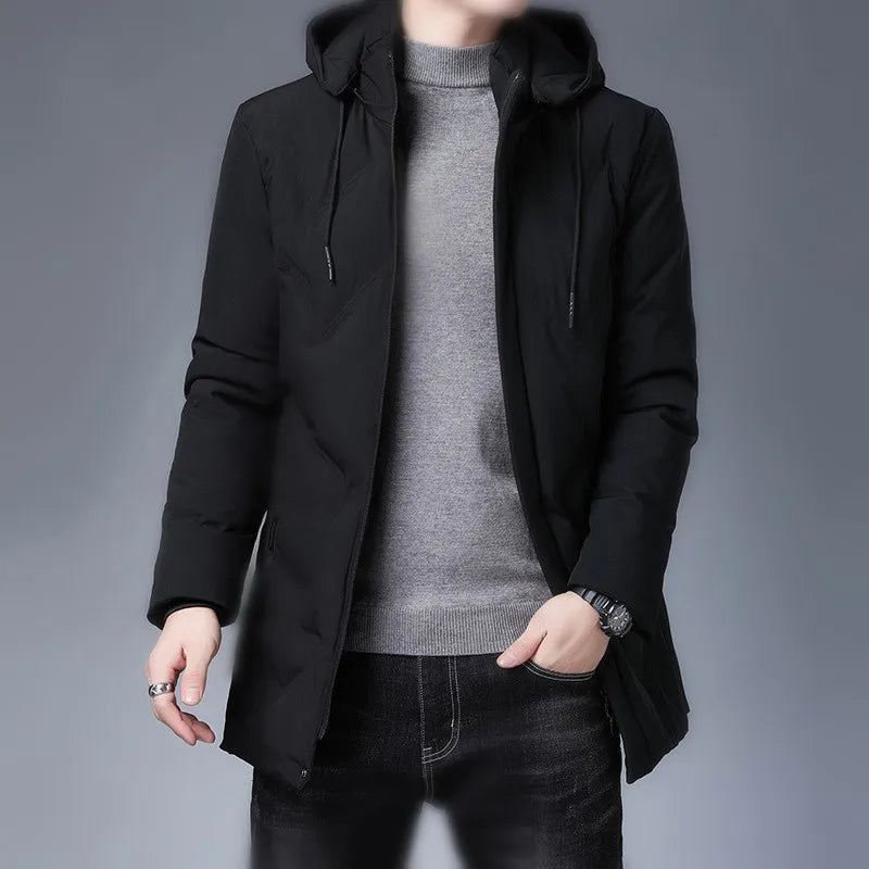Mens Parkas Winter Warm Jacket Coats Men Fashion Casual Mens Winter Jackets and Coats Fleece Parkas Collar Detachable Clothes