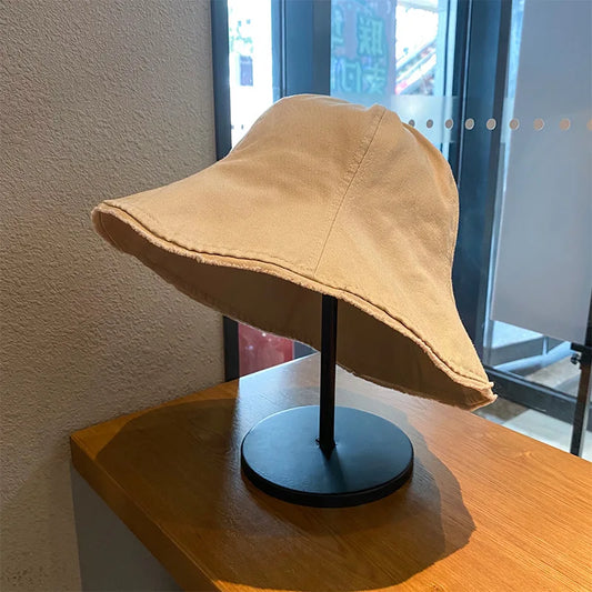 Fashion Panama Bucket Hat Women Summer Bucket Cap Female Wavy Cool Fishing Hats Sun Summer Sunscreen Fisherman Hip Hop Caps Gift