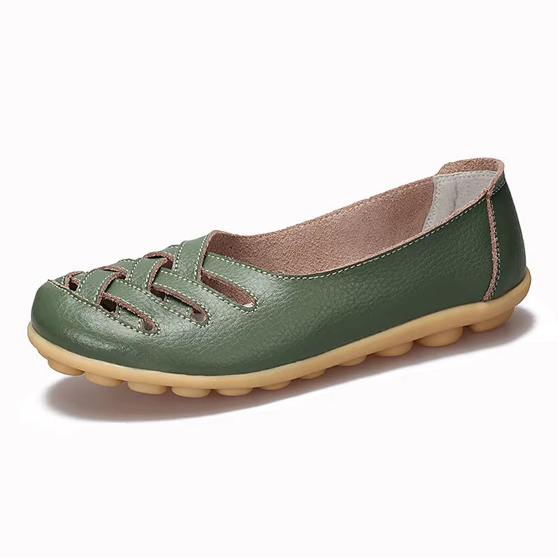 Genuine Leather Women'S Shoes Flats Loafers Ladies Shoes Slip on Women'S Loafers Femme Moccasins Female Ballet Tenis Feminino