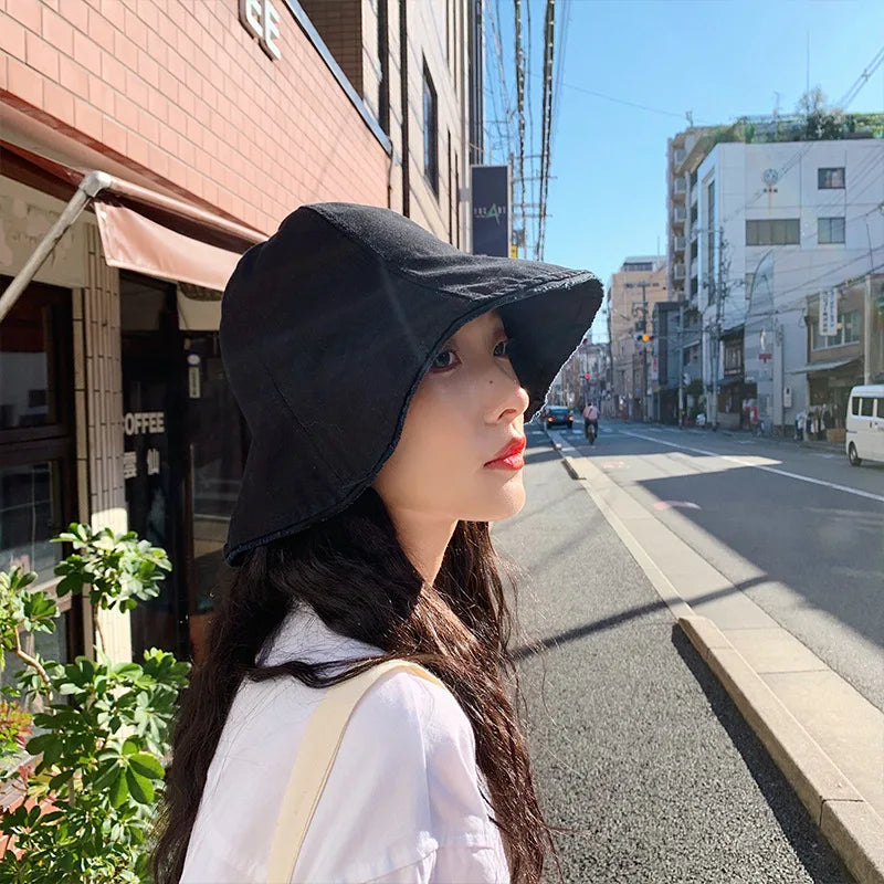 Fashion Panama Bucket Hat Women Summer Bucket Cap Female Wavy Cool Fishing Hats Sun Summer Sunscreen Fisherman Hip Hop Caps Gift