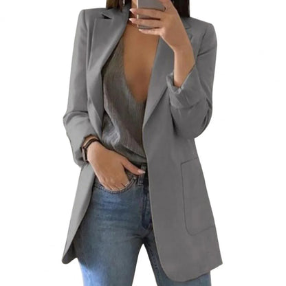 Women’S Blazer – Tailored Fit – Longline Cut – Notched Lapel – Formal Smart Style