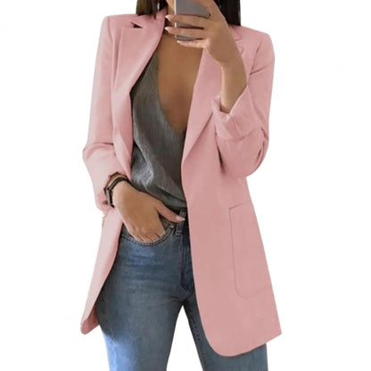 Women’S Blazer – Tailored Fit – Longline Cut – Notched Lapel – Formal Smart Style