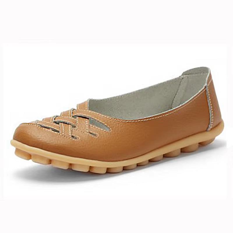 Genuine Leather Women'S Shoes Flats Loafers Ladies Shoes Slip on Women'S Loafers Femme Moccasins Female Ballet Tenis Feminino