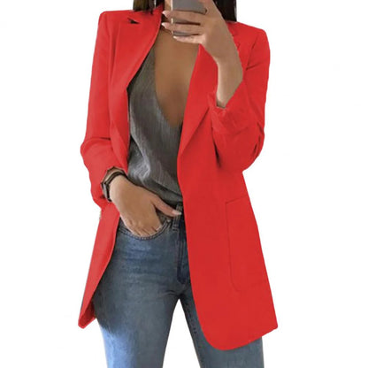 Women’S Blazer – Tailored Fit – Longline Cut – Notched Lapel – Formal Smart Style