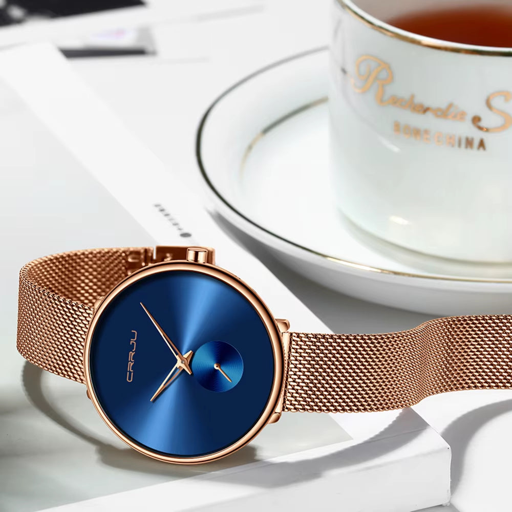 Fashion Women Watch Luxury Casual Simple Ladies Daily Dress Mesh Wristwatch Minimalist Waterproof Quartz Female Clock