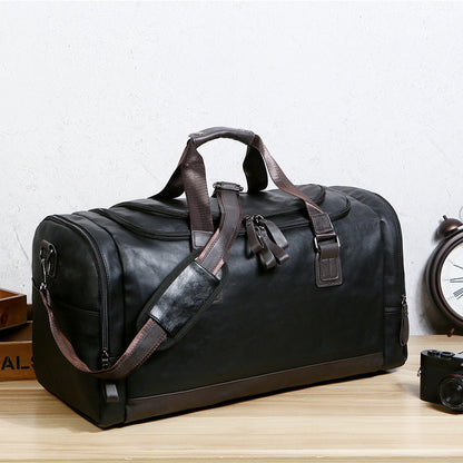 Pu Leather Large Capacity Travel Bag Men'S Business Travel Duffel Bag